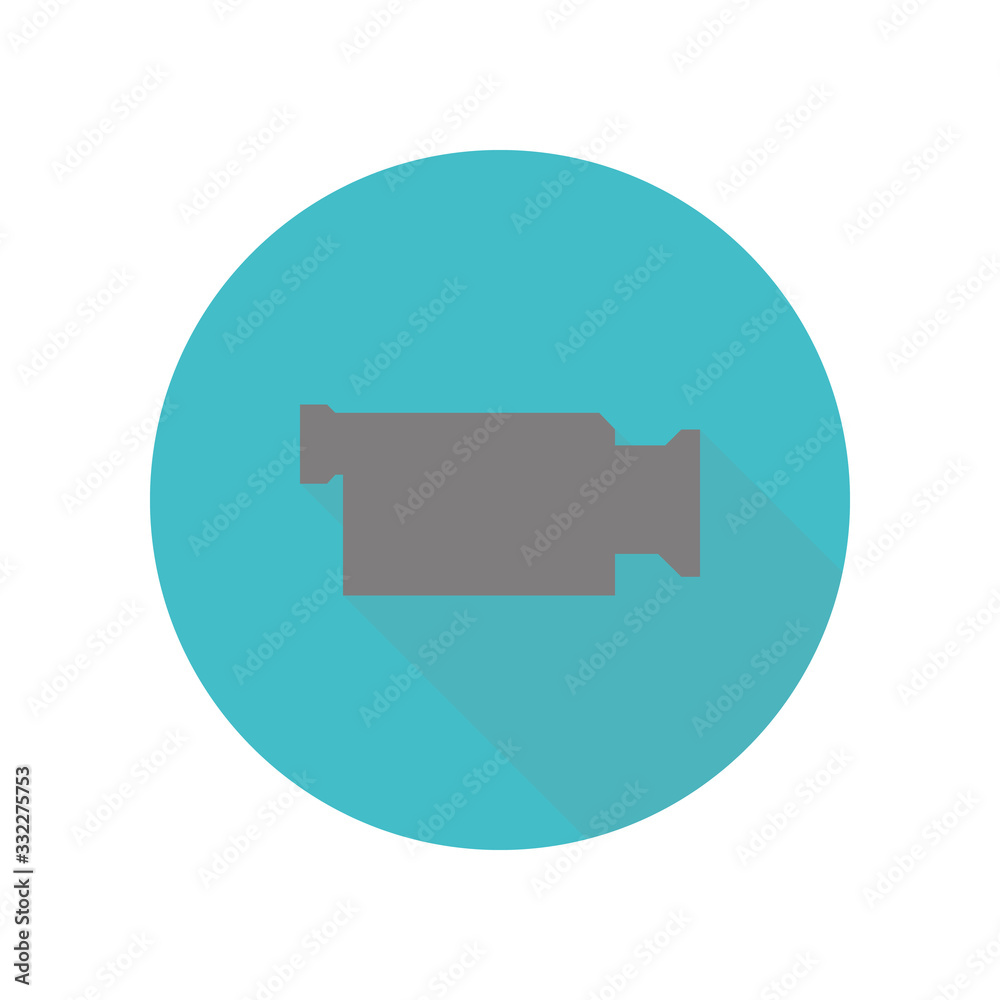 Handy cam long shadow icon. Simple glyph, flat vector of web icons for ui and ux, website or mobile application Handy cam long shadow icon. Simple glyph, flat vector of web icons for ui and ux, website or mobile application