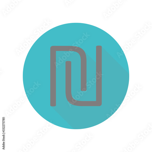 Initial letter u and n logo long shadow icon. Simple glyph, flat vector of web icons for ui and ux, website or mobile application © gunayaliyeva