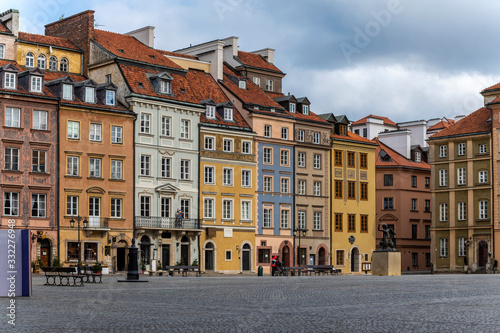 Empty Old Town Square in Warsaw