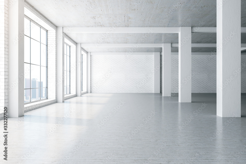 Obraz premium Minimalistic concrete interior with columns