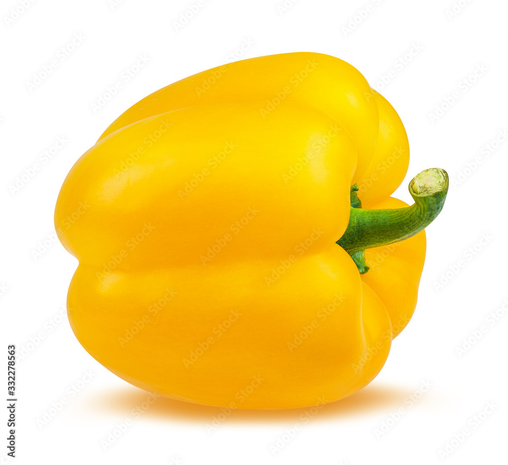 Fresh sweet pepper yellow bell isolated on white background with clipping path Fresh sweet pepper yellow bell isolated on white background with clipping path