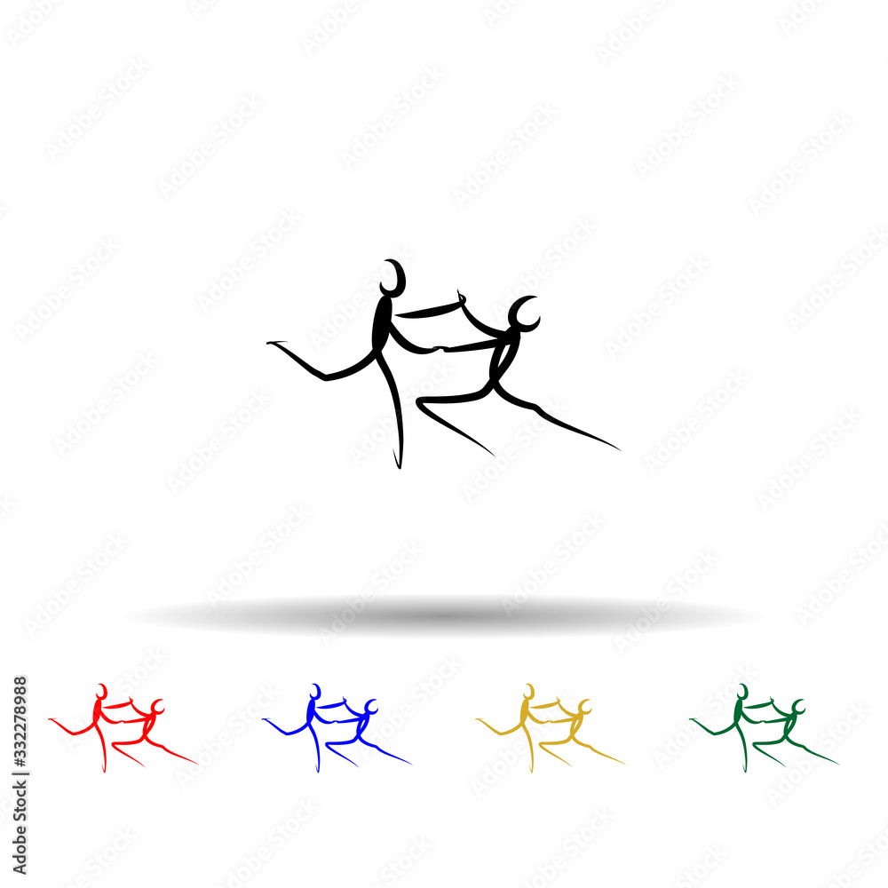 Dancer multi color icon. Simple thin line, outline vector of dance icons for ui and ux, website or mobile application Dancer multi color icon. Simple thin line, outline vector of dance icons for ui and ux, website or mobile application