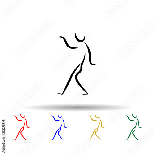 Dancer multi color icon. Simple thin line  outline vector of dance icons for ui and ux  website or mobile application