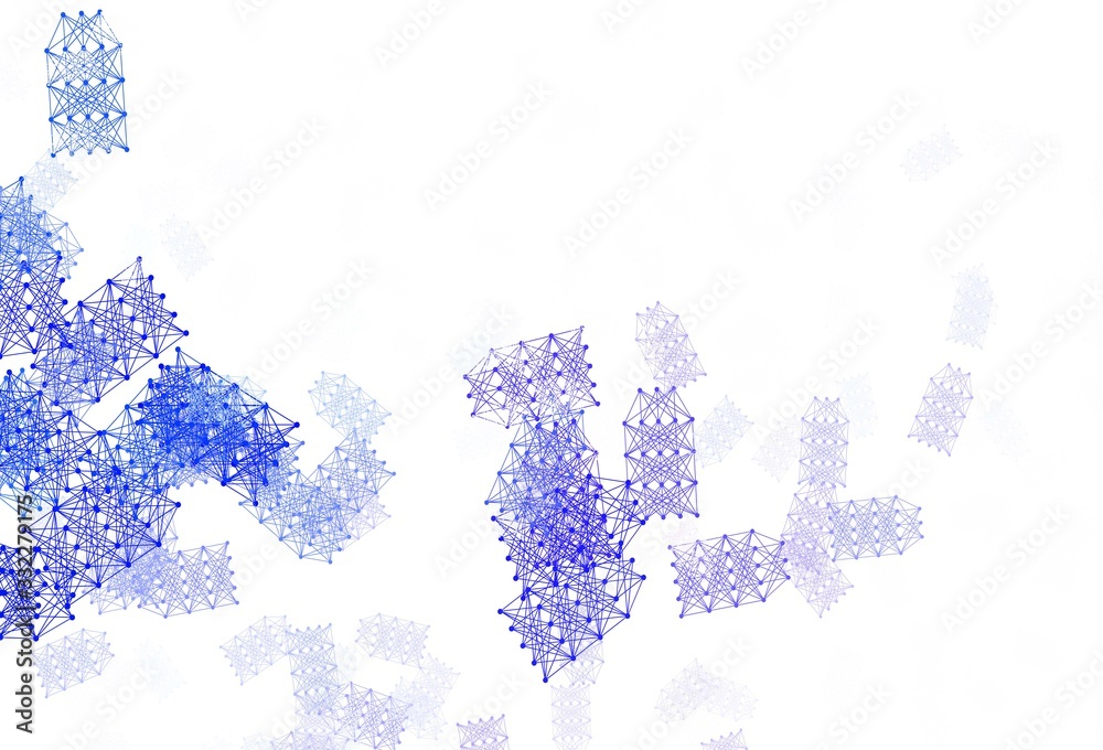 Light Blue, Green vector pattern with artificial intelligence network.