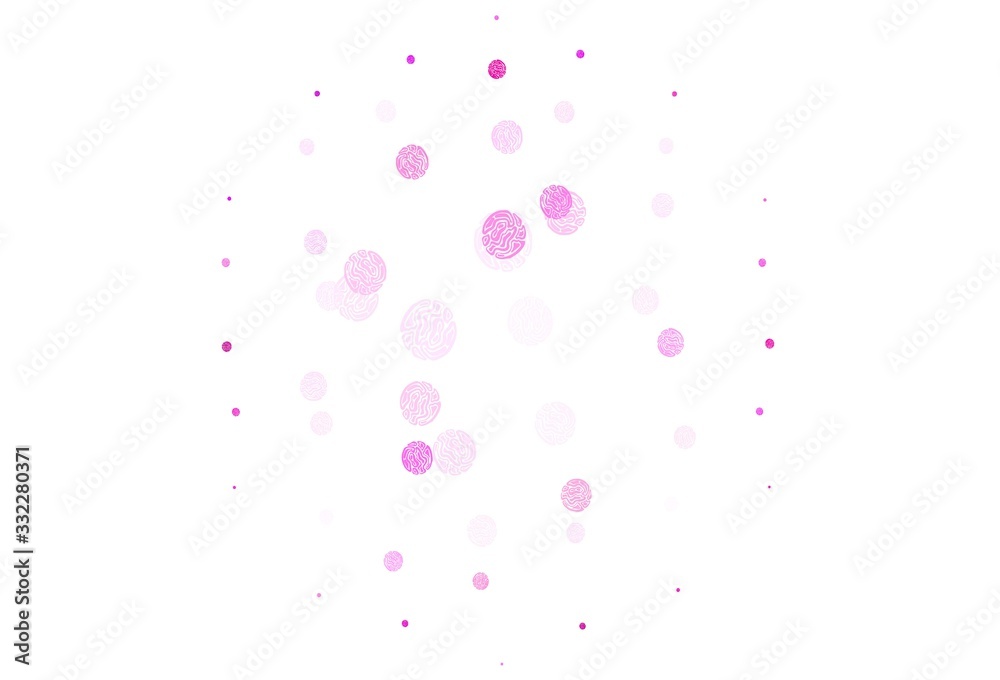 Light Pink vector texture with disks.