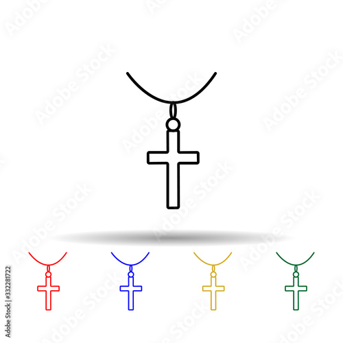 Necklace multi color icon. Simple thin line, outline vector of jewelry icons for ui and ux, website or mobile application