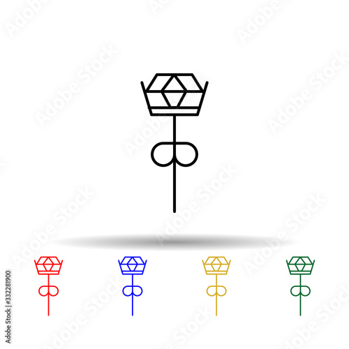 Earrings multi color icon. Simple thin line  outline vector of jewelry icons for ui and ux  website or mobile application
