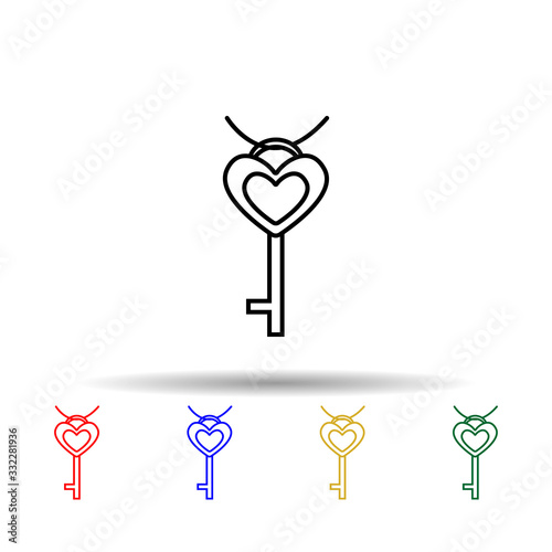 Necklace multi color icon. Simple thin line, outline vector of jewelry icons for ui and ux, website or mobile application