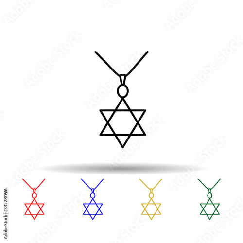 Necklace multi color icon. Simple thin line, outline vector of jewelry icons for ui and ux, website or mobile application