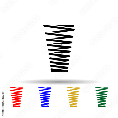 Metal spring multi color icon. Simple glyph, flat vector of metal spring icons for ui and ux, website or mobile application