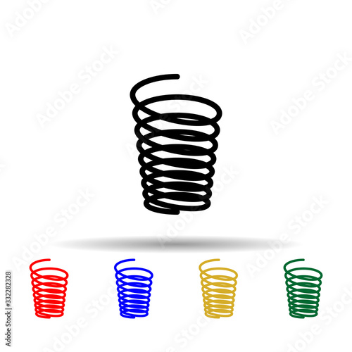 Metal spring multi color icon. Simple glyph, flat vector of metal spring icons for ui and ux, website or mobile application
