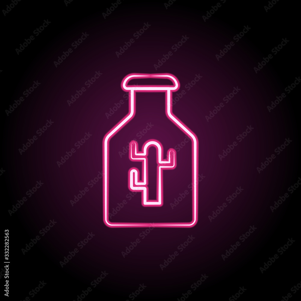 Cactus neon icon. Simple thin line, outline vector of dia de muertos icons for ui and ux, website or mobile application Cactus neon icon. Simple thin line, outline vector of dia de muertos icons for ui and ux, website or mobile application