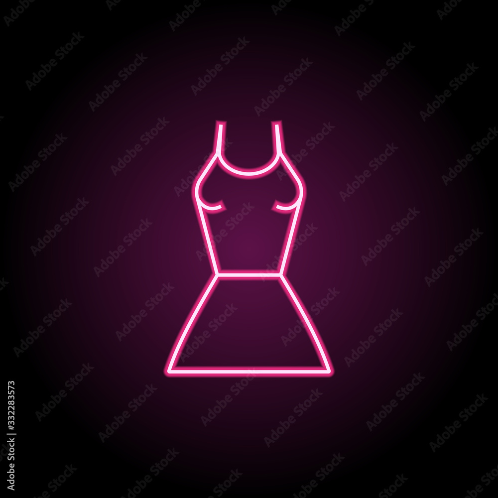 Dress with straps woman clothes neon icon. Simple thin line, outline vector of clothes icons for ui and ux, website or mobile application