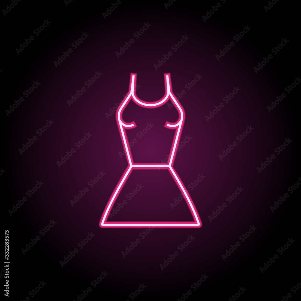 Dress with straps woman clothes neon icon. Simple thin line, outline vector of clothes icons for ui and ux, website or mobile application Dress with straps woman clothes neon icon. Simple thin line, outline vector of clothes icons for ui and ux, website or mobile application