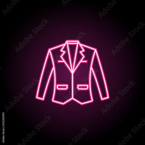 Clothes, clothing women suit neon icon. Simple thin line, outline vector of clothes icons for ui and ux, website or mobile application