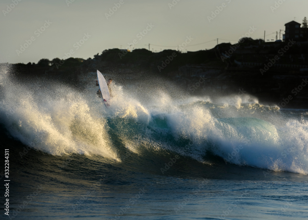 Surfer wiping out, Sydney Australia