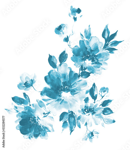 Flowers watercolor illustration.Manual composition.Big Set watercolor elements，Design for textile, wallpapers，Element for design,Greeting card