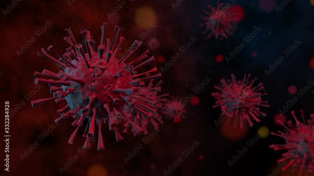 3D Rendering, Animation realistic of red cells the severe acute respiratory syndrome coronavirus 2 (SARS-CoV-2) formerly known as covid-2019, 2019-nCoV. 3D Rendering, Animation realistic of red cells the severe acute respiratory syndrome coronavirus 2 (SARS-CoV-2) formerly known as covid-2019, 2019-nCoV.