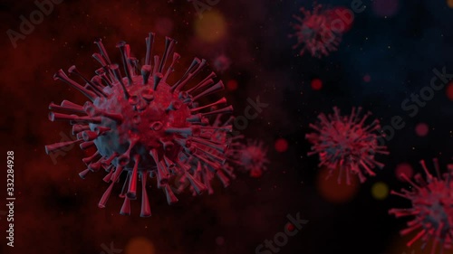 Wallpaper Mural 3D Rendering, Animation realistic of red cells the severe acute respiratory syndrome coronavirus 2 (SARS-CoV-2) formerly known as covid-2019, 2019-nCoV.  Torontodigital.ca
