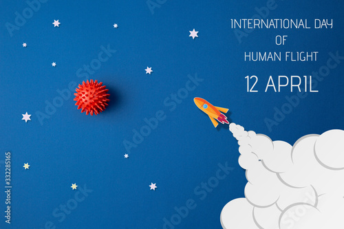 Fototapeta Naklejka Na Ścianę i Meble -  International day human space flight 12 April.