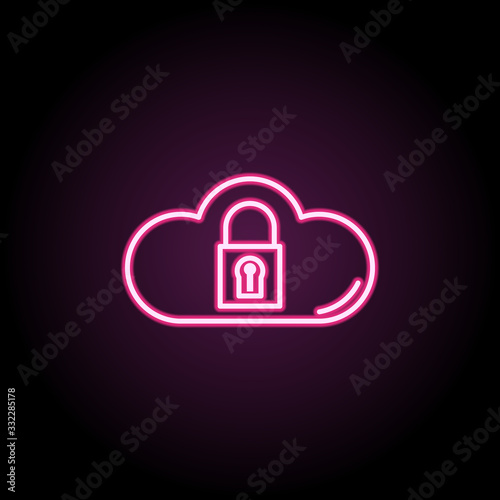 data security line icon on white background