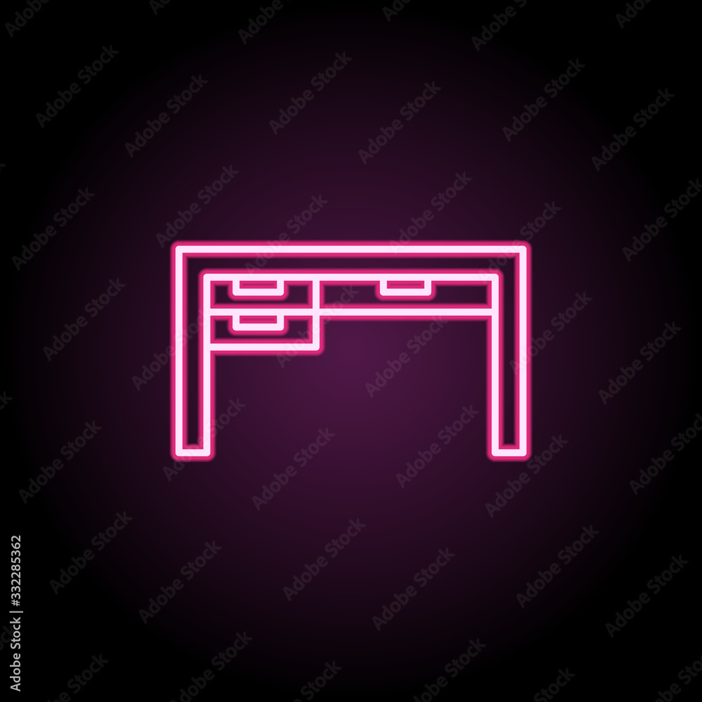 office table line icon on white background