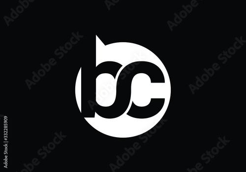 Modern abstract logo design with interlocking letters b and c