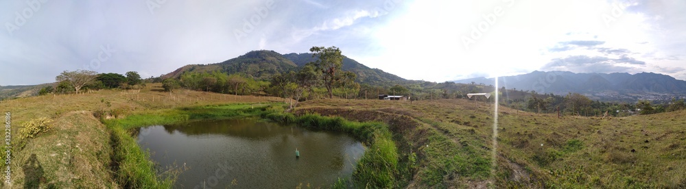 landscape with river and clouds