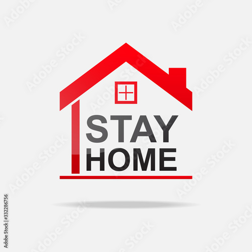 Stay home icon social media campaign coronavirus prevention vector illustration.