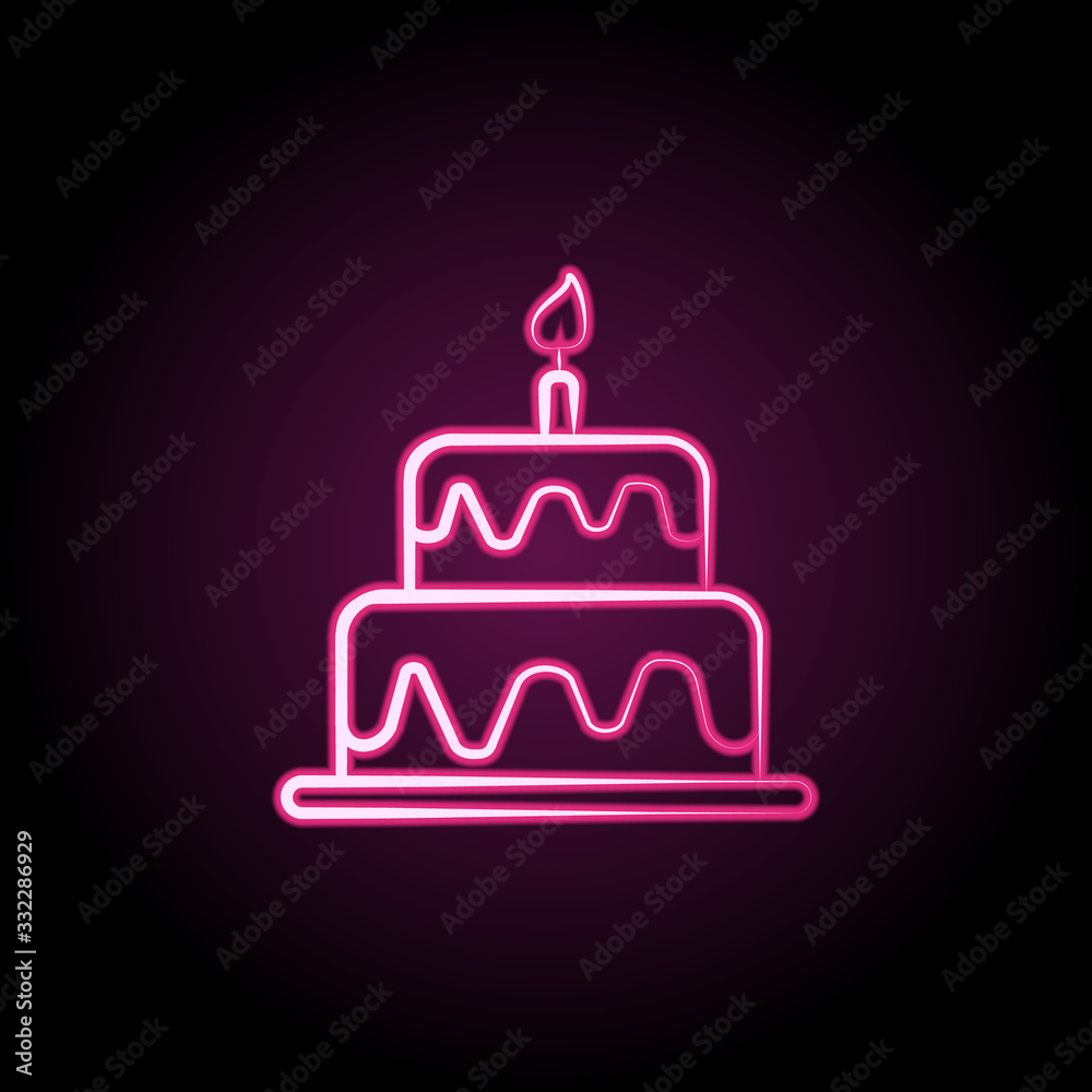 Wedding cake neon icon. Simple thin line, outline vector of wedding icons for ui and ux, website or mobile application Wedding cake neon icon. Simple thin line, outline vector of wedding icons for ui and ux, website or mobile application