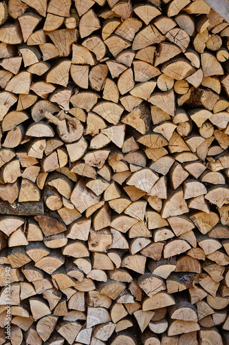 Firewood background. Old wooden texture.