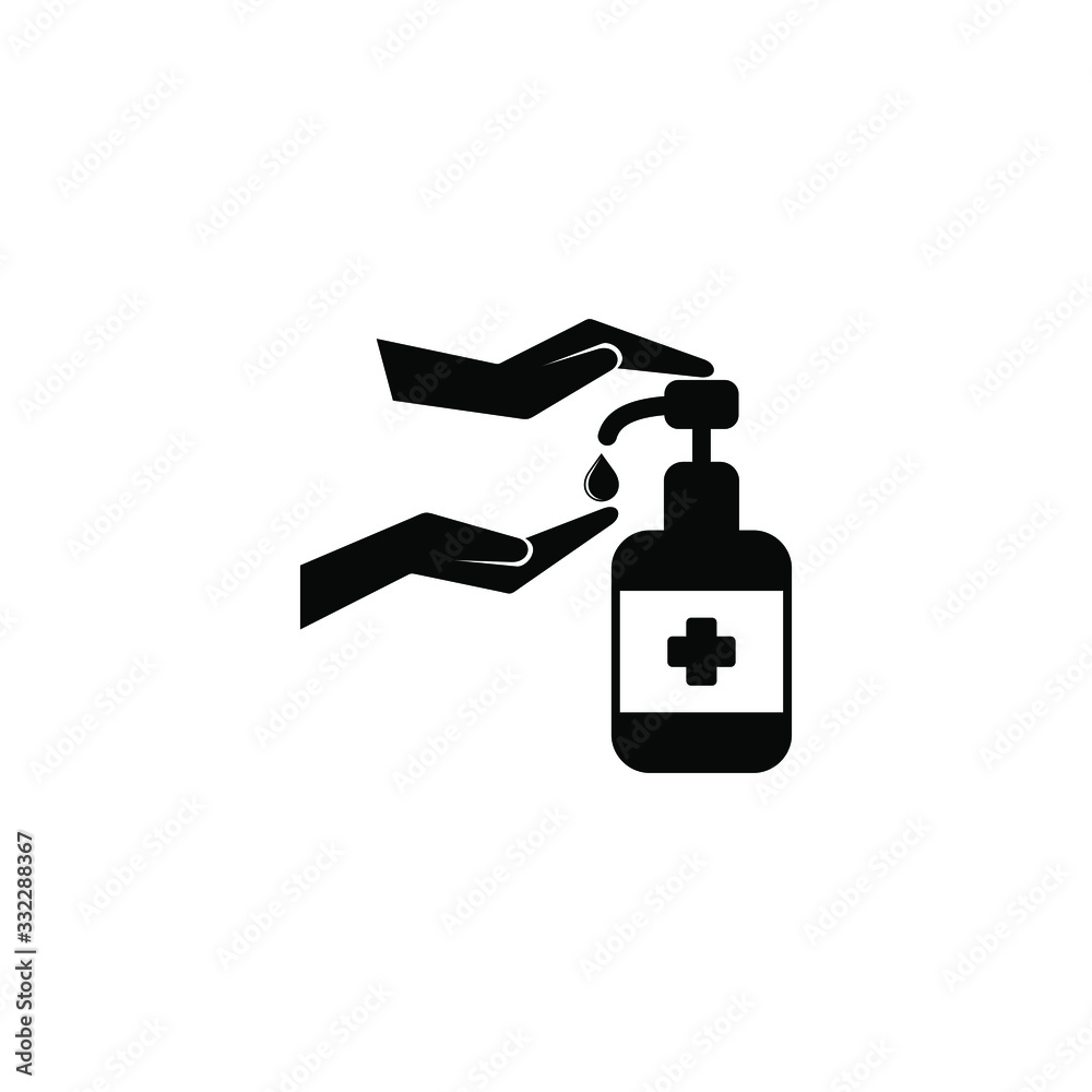 Coronavirus prevention. Hand sanitizer bottle icon, washing gel for hand hygiene corona virus protection. Vector illustration. EPS10 Coronavirus prevention. Hand sanitizer bottle icon, washing gel for hand hygiene corona virus protection. Vector illustration. EPS10