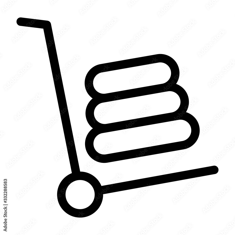 Hand truck icon in line style. Trolley symbol. Hand truck icon in line style. Trolley symbol.