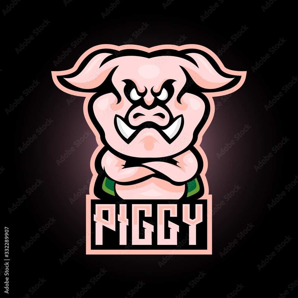 cool pig e sports logo design Stock Vector | Adobe Stock