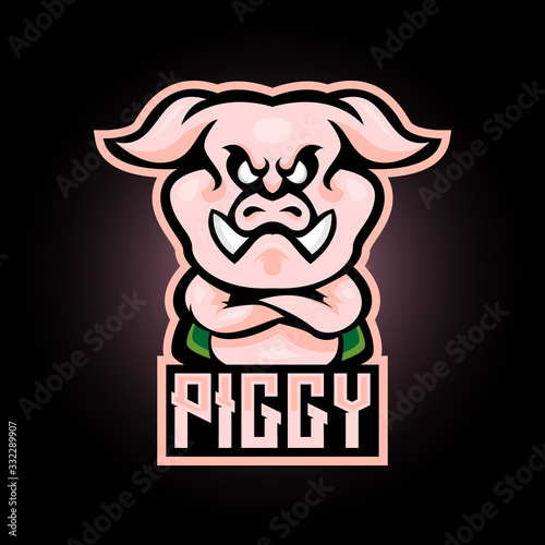 cool pig e sports logo design