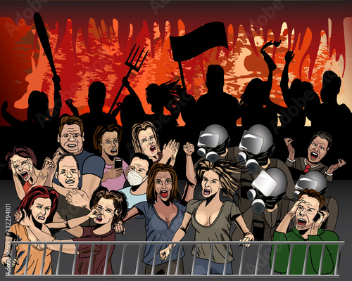 Apocalyptic Crowd Set of Individual, Detailed Vector Characters and Accessories - Handdrawn Ink Comic Book Style