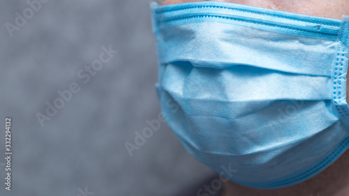 Coronavirus covid 19 infected patient.Man in a protective mask.concept of Corona virus quarantine, Covid-19