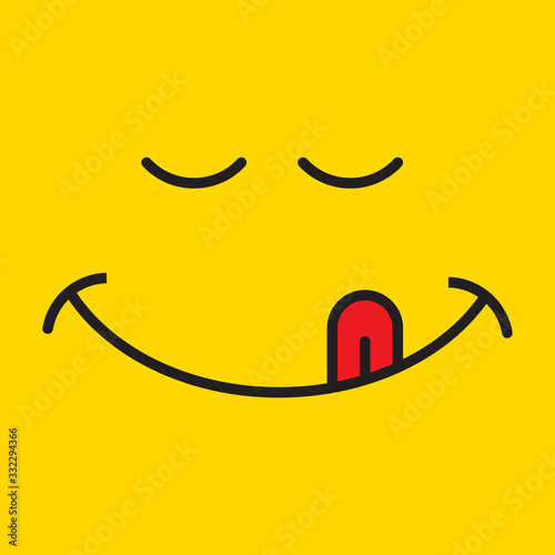 Yummy smile  icon design. vector illustration