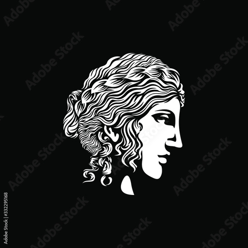 beautiful goddess vector logo design