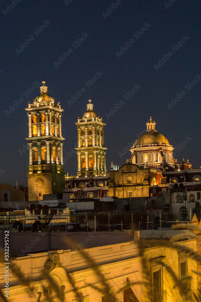 Puebla cathedral taken from the roof