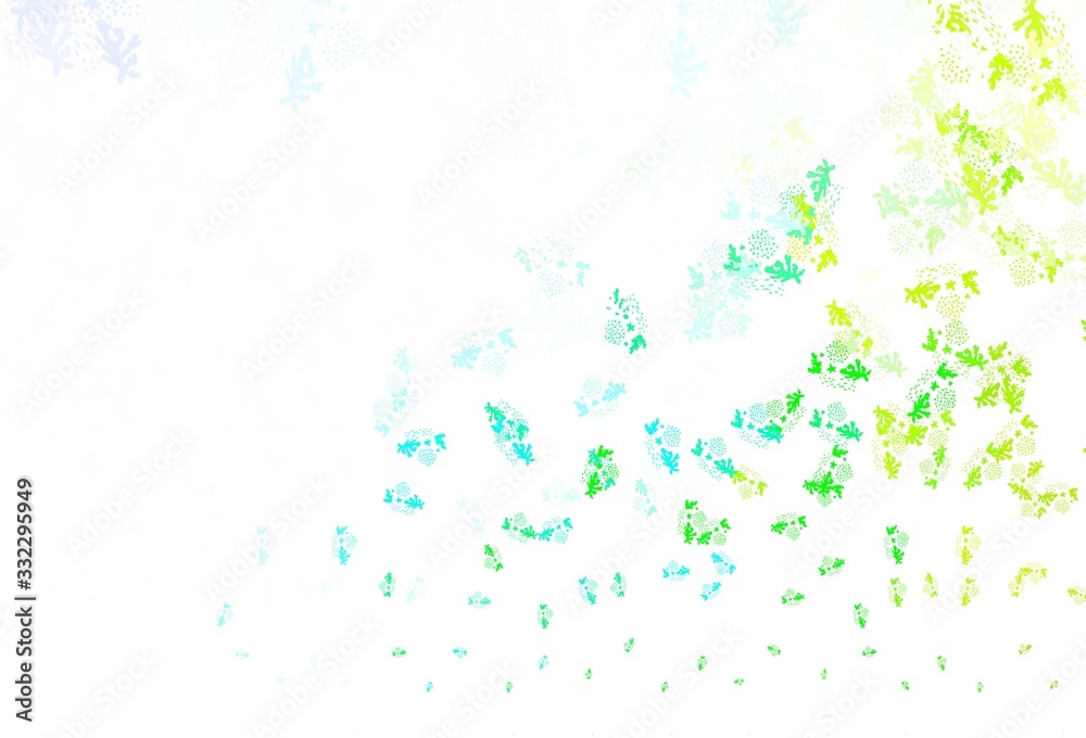 Light Blue, Green vector background with abstract shapes.