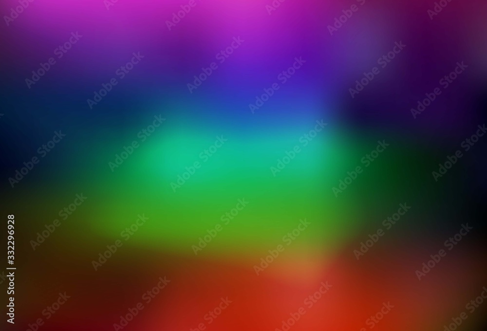 Dark Multicolor vector blurred bright template.