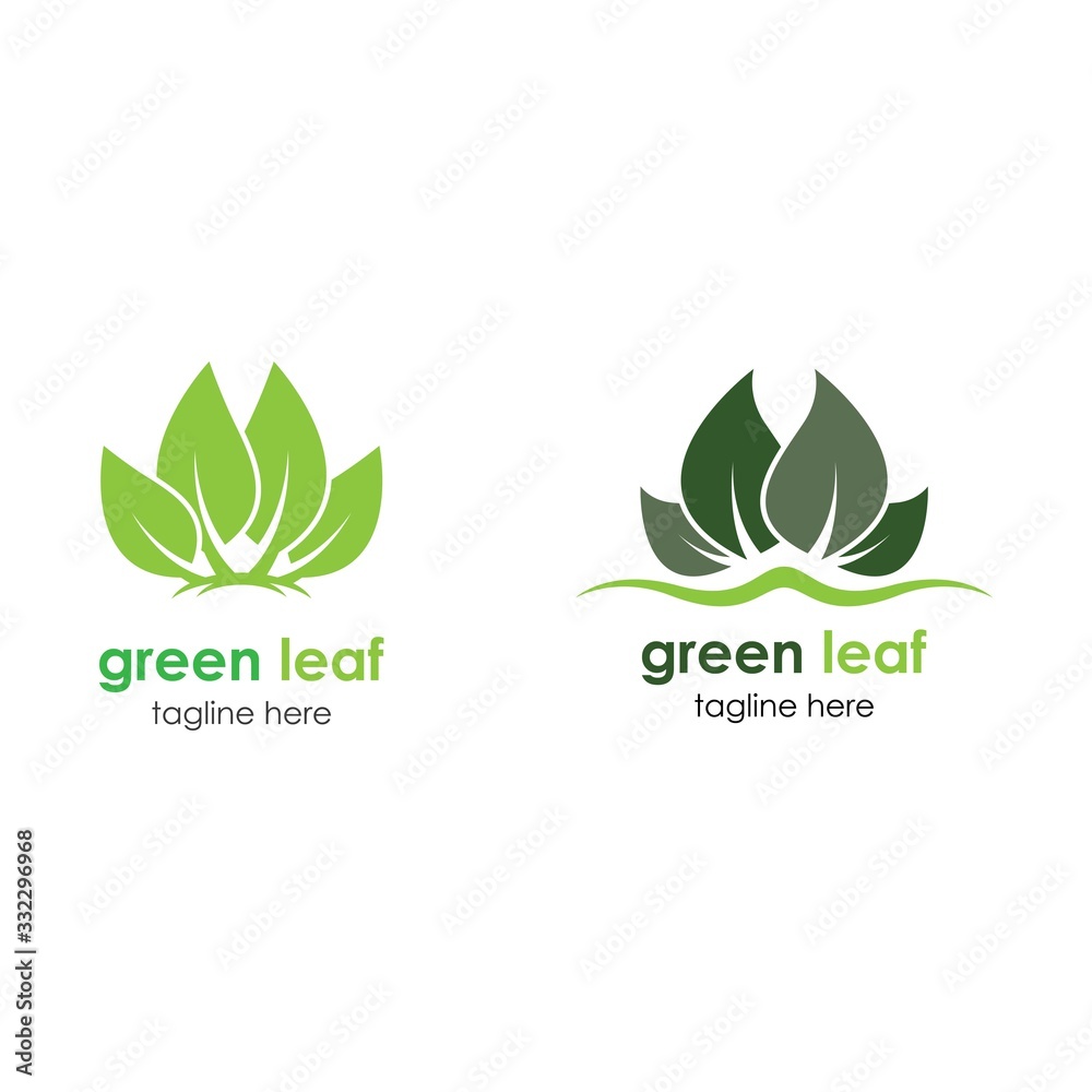 Green leaf logo template Green leaf logo template