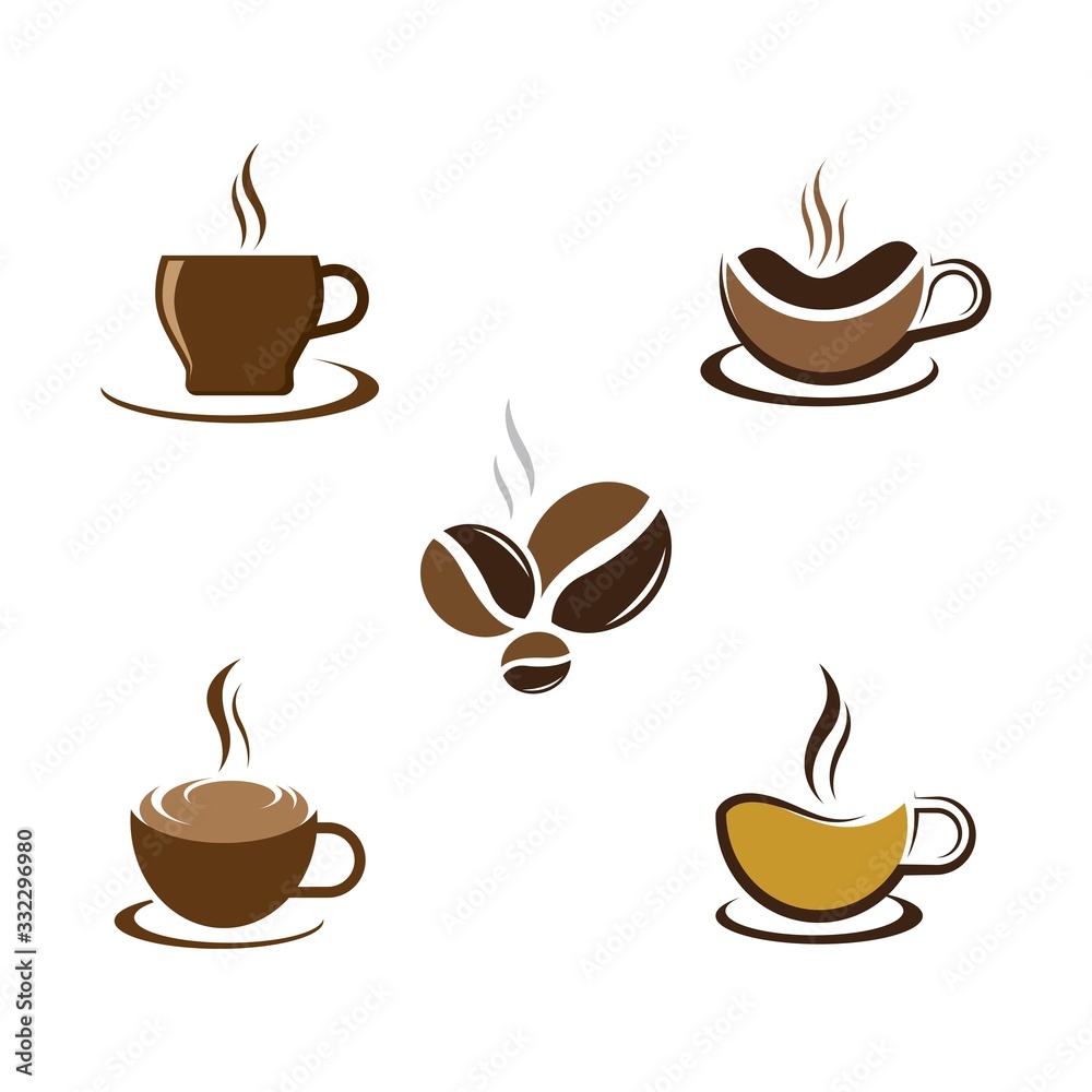 Obraz premium Coffee cup logo template vector icon