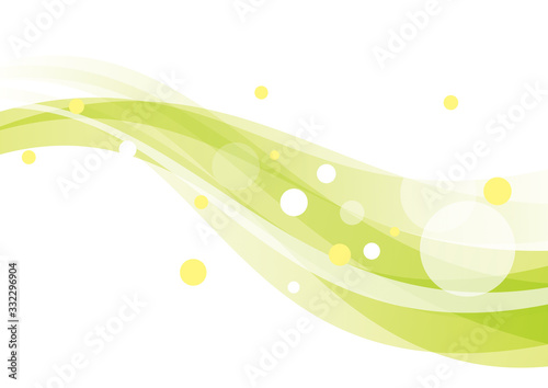 曲線　円　抽象　黄緑
