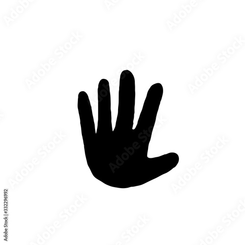palm of hand illustration symbol for stop sign doodle