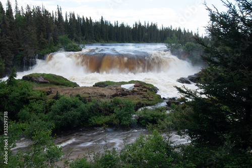 pisew falls near thompson manitoba in the boreal forest photo