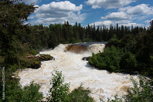 pisew falls near thompson manitoba in the boreal forest photo