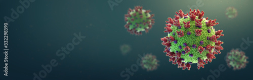 Coronavirus COVID-19 Microbiology And Virology Concept Panoramic Image.