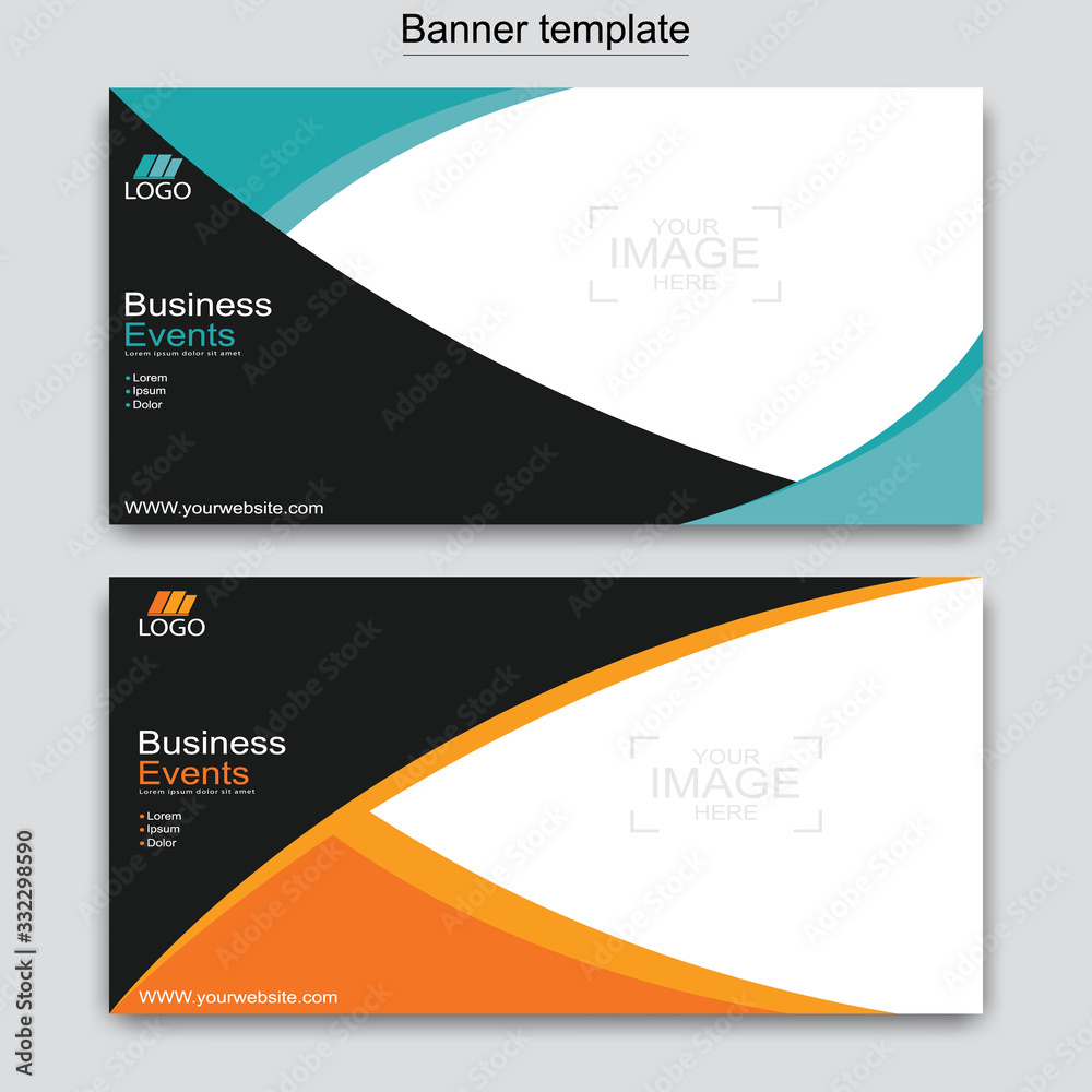 Fototapeta premium Abstract business banner template design.